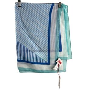 SOLID & STRIPED Blue and White Striped Scarf